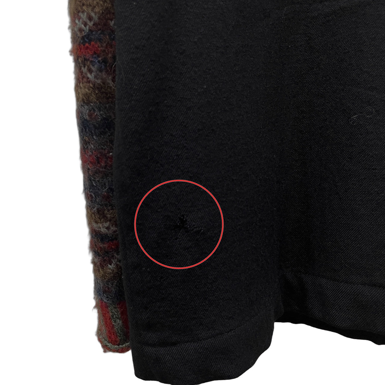 COMME des GARCONS HOMME PLUS 96AW 袖フェアアイル柄ニット切替ウールフラノジップアップジャケット Archive Traditional モッズ期 ブルゾン コート アウター フランネル コムデギャルソンオムプリュス メンズ