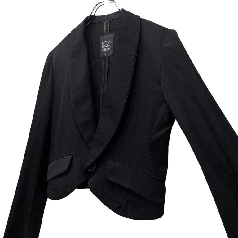 LIMI feu ウールギャバジンショールカラー1Bショートテーラードジャケット ブレザー ブルゾン コート アウター Yohji Yamamoto Femme リミフゥ ヨウジヤマモト レディース