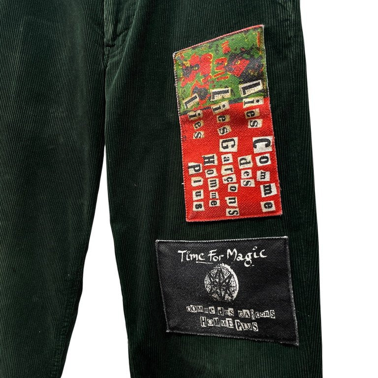 COMME des GARCONS HOMME PLUS 08AW ニーパッチコーデュロイテーパードパンツ Archive 00s Time for Magic Rebel with a cause タイムフォーマジック Jamie Reid ジェイミーリード ボトムス コムデギャルソンオムプリュス メンズ