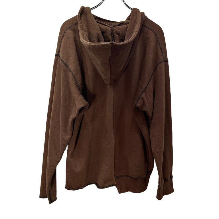 JieDa 19AW アシンメトリービックシルエットパーカー トップス フーディ 切替 ツギハギ 後付けフーディ  ジエダ メンズ レディース Jie-19W-CT03