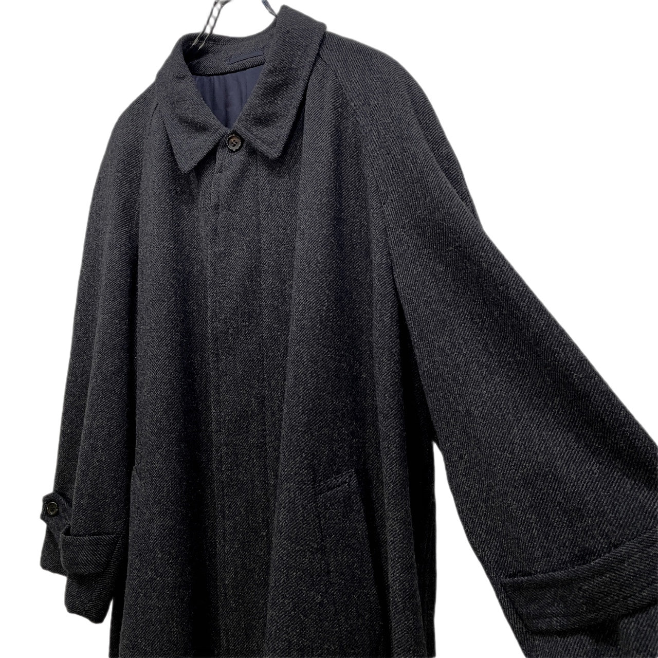 COMME des GARCONS HOMME ウールツイードステンカラーロングコート ジャケット ブルゾン アウター Archive 80s 90s コムデギャルソンオム メンズ