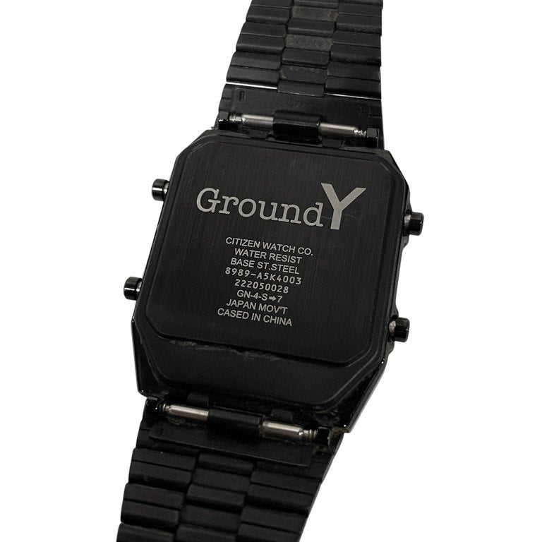 Ground Y × CITIZEN 2021 ANA-DIGI TEMP Limited Black Collection オールブラックアナデジテンプ ステンレスウォッチ 腕時計 限定200本 アナログ デジタル Yohji Yamamoto ヨウジヤマモト グラウンドワイ シチズン