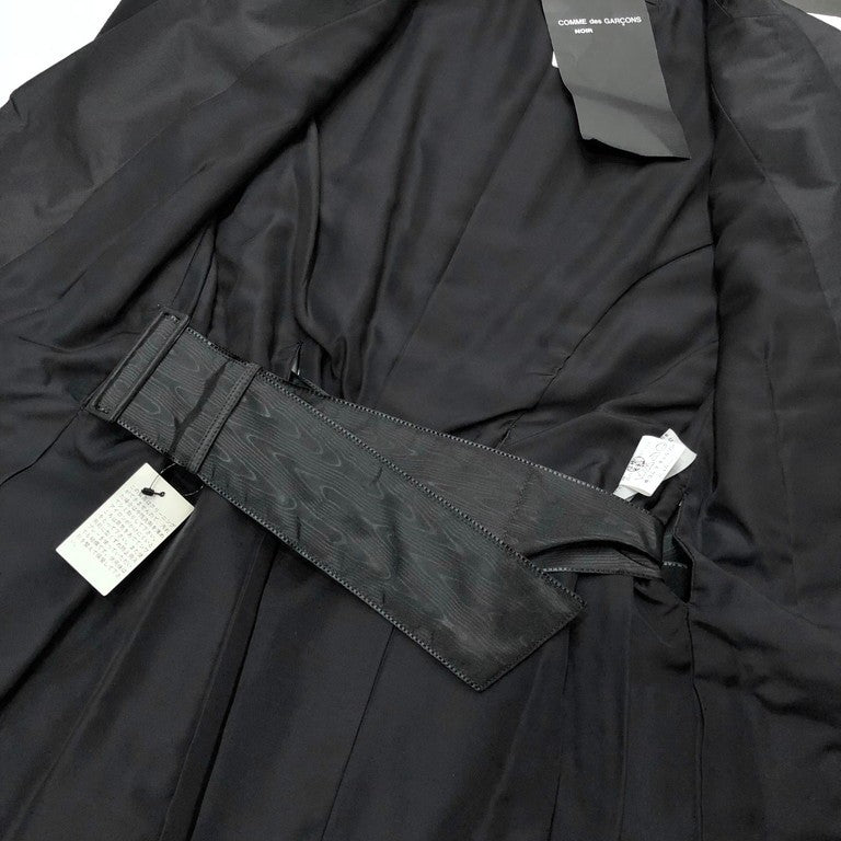 COMME des GARCONS NOIR AD1988 シルクシフォンレイヤードスリーブモアレリボンベルトテーラードジャケットセットアップ フレアスカート Archive アーカイブ レア 希少 80s 90s初期 タグ付 コムデギャルソンノアール レディース