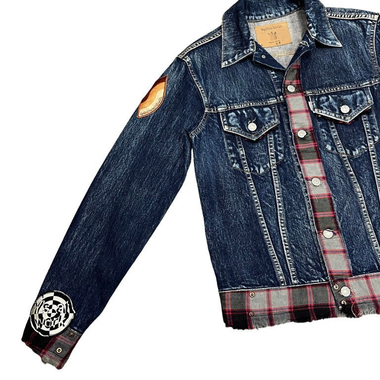 Y's for men × SPOTTED HORSE CRAFT YFMロゴパッチワークデニムトラッカージャケット リメイク Archive ブルゾン Yohji Yamamoto Pour Homme ヨウジヤマモトプールオム ワイズフォーメン スポテッドホースクラフト メンズ