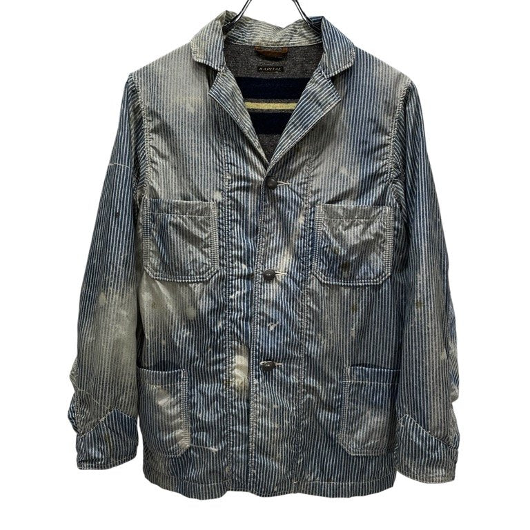 KAPITAL ヒッコリーストライプ転写プリントブランケットライナーナイロンジャケット ブルゾン コート アウター Archive キャピタル メンズ レディース ユニセックス