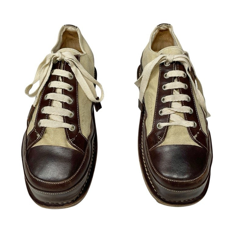 Maison Margiela 22 キャンバスレザーレースアッププラットフォームシューズ フラット ブーツ スニーカー 靴 クツ メゾンマルジェラ メンズ
