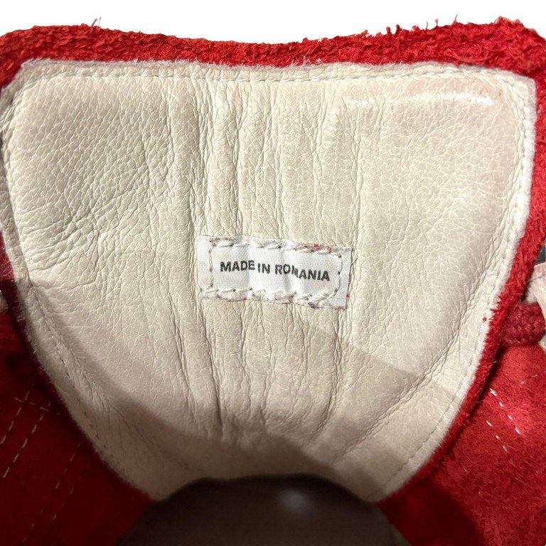 Maison Martin Margiela 22 カーフレザースエード切替ローカットジャーマントレーナー スニーカー レースアップシューズ Archive BW-Sport 靴 クツ 43 28cm 赤 レッド メゾンマルタンマルジェラ メンズ