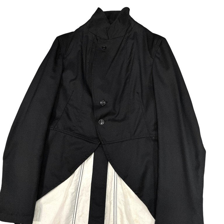 BLACK COMME des GARCONS ウールギャバジン燕尾2Bテーラードジャケット スタンドカラー スワロウテイル ブレザー コート アウター ブラック コムデギャルソン メンズ レディース ユニセックス