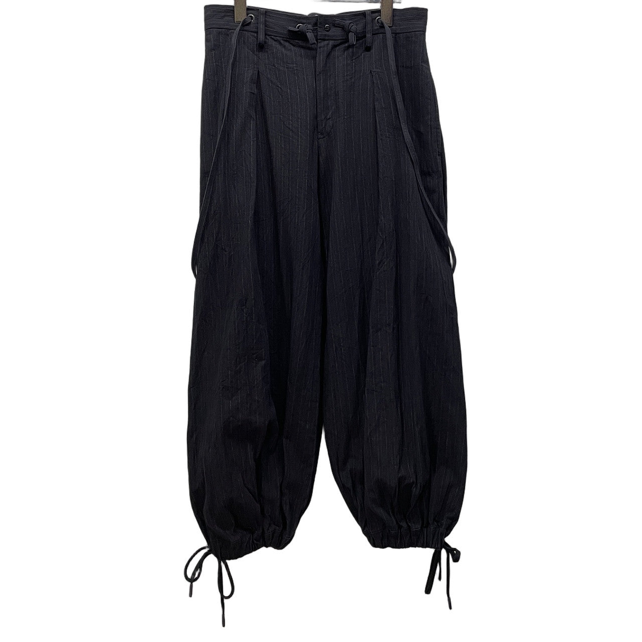 REGULATION Yohji Yamamoto ピンストライプコットンサスペンダーバルーンパンツ ボトムス レギュレーション ヨウジヤマモト レディース