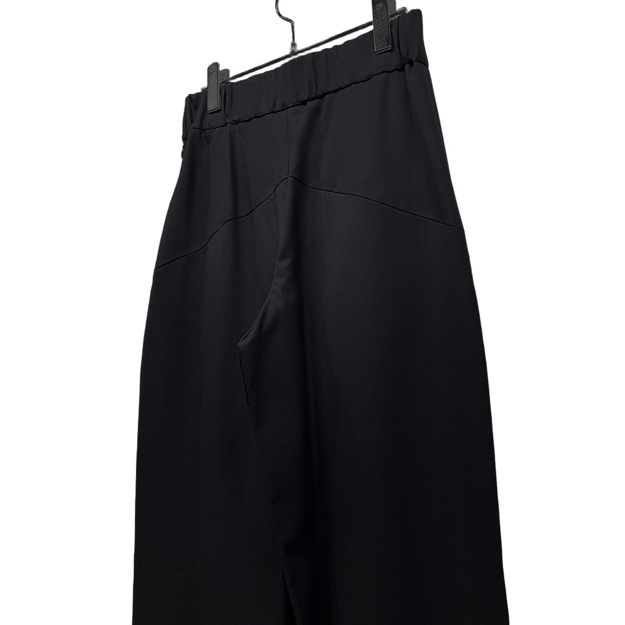 ISSEY MIYAKE 17AW ウールギャバジンウエストゴムシャーリングワイドストレートパンツ ボトムス イッセイイミヤケ レディース