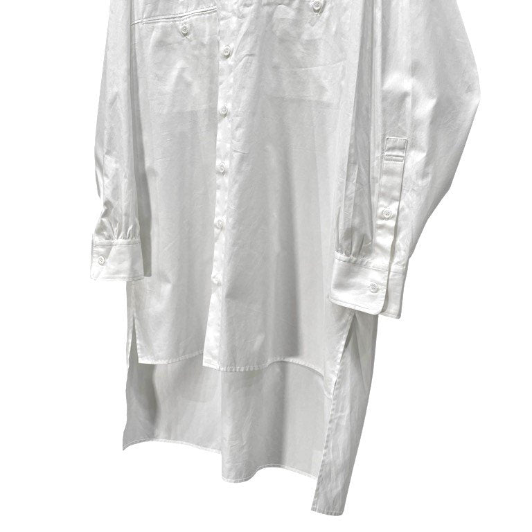Yohji Yamamoto Pour Homme 20SS コットンブロード袖山ギャザーノーカラーロングシャツ K-前後ヨークシャツ ブラウス トップス ヨウジヤマモトプールオム メンズ