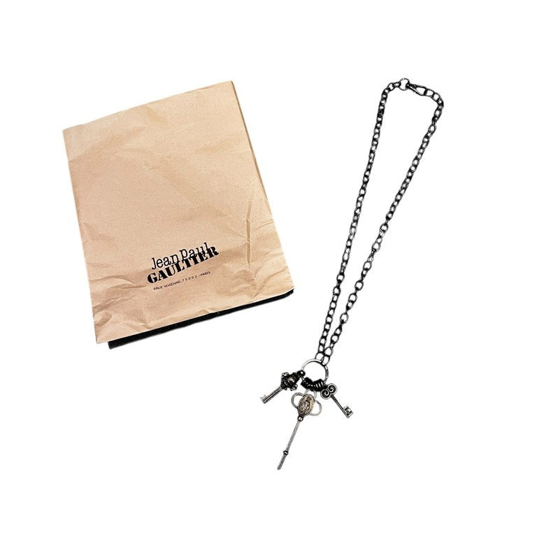 Jean Paul GAULTIER スカルマリアマルチキーモチーフチェーンネックレス 一点物 激レア 希少 Archive 90s 00s JPG 未使用 鍵 ペンダント アクセサリー ジャンポールゴルチエ メンズ レディース ユニセックス