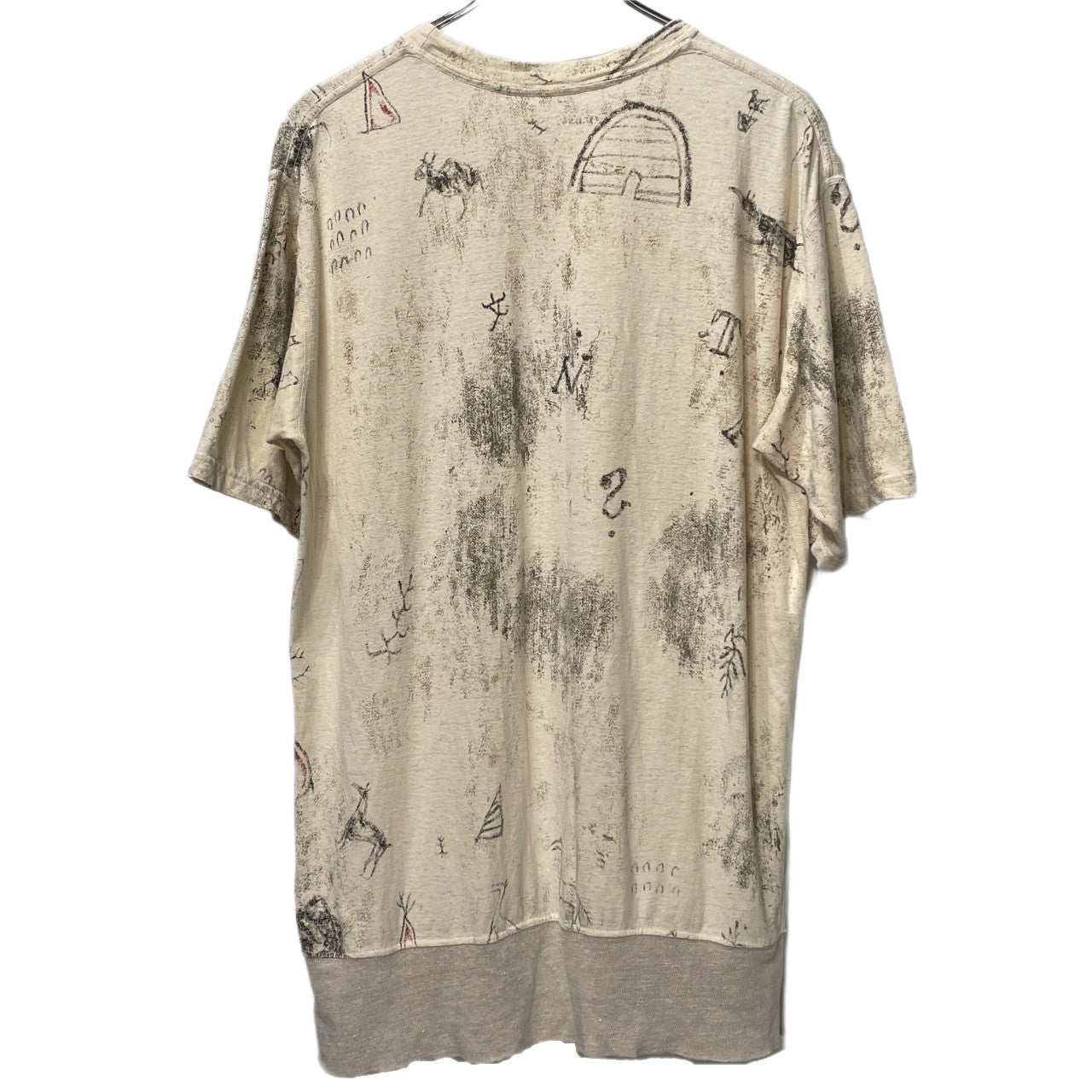 KAPITAL コットンヘンプ天竺アートプリントTシャツ カットソー Tee T-shirt トップス 半袖 リブ 総柄 Archive 初期 キャピタル メンズ レディース ユニセックス