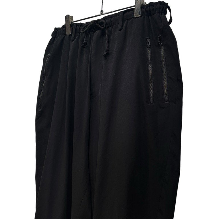 Y's BANG ON! 18SS トリアセテートポリエステルクレープデシンジップポケット裾リブワイドイージーパンツ ボトムス Yohji Yamamoto Pour Homme ワイズバングオン ヨウジヤマモトプールオム メンズ