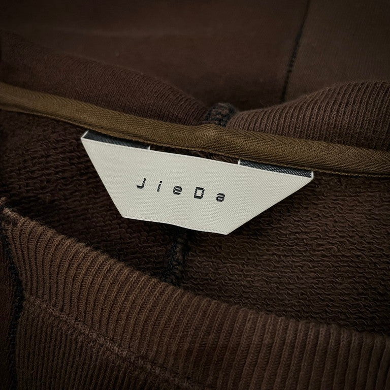 JieDa 19AW アシンメトリービックシルエットパーカー トップス フーディ 切替 ツギハギ 後付けフーディ  ジエダ メンズ レディース Jie-19W-CT03