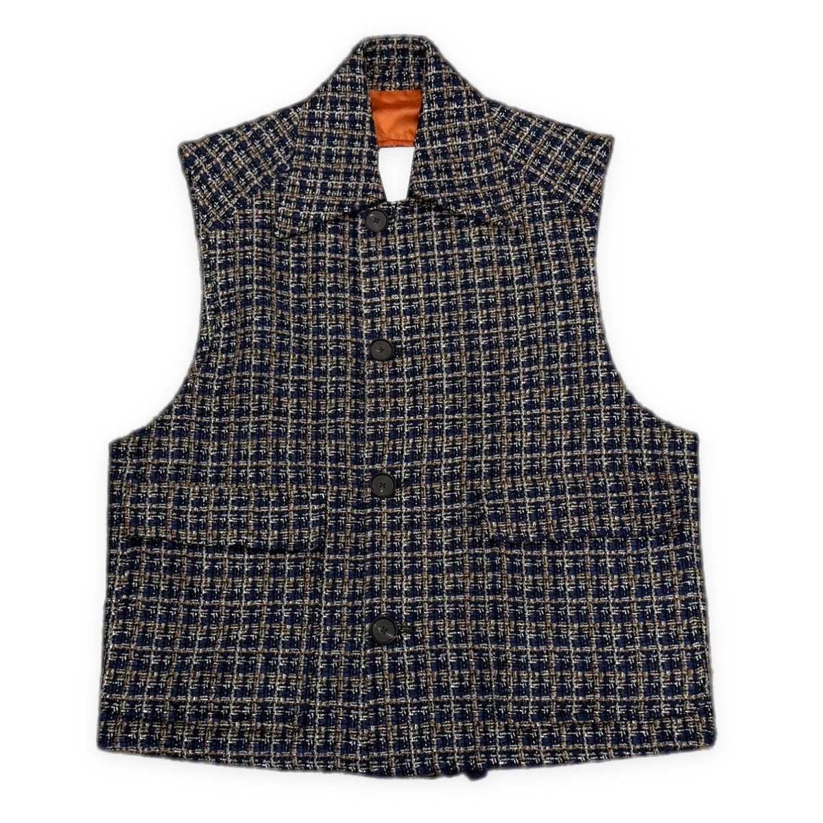 SUBLATIONS GLITTERY TWEED HELI-CREW VEST .07 銀糸混紡ツイードバックリボンベスト トップス アウター ジャケット S071306 サブレーションズ メンズ