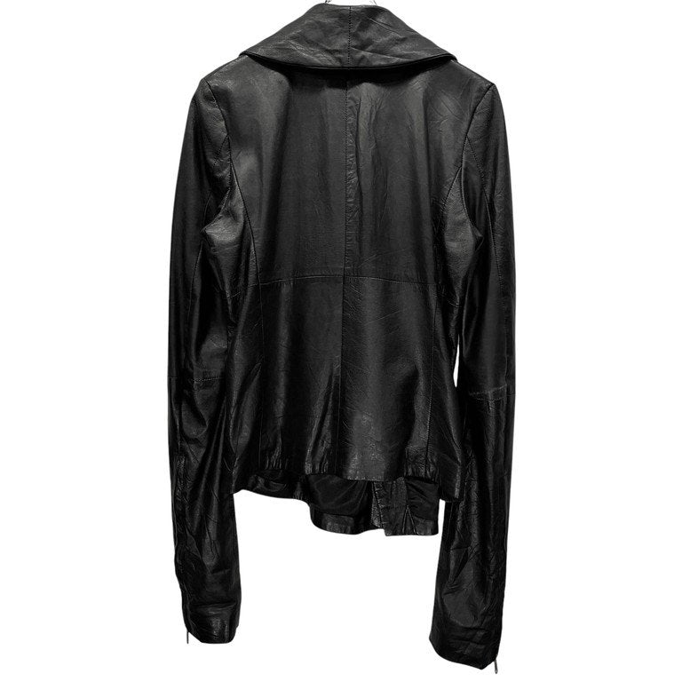 EKAM ラムレザージップアップハイネックレザージャケット シングル ライダース ブルゾン コート アウター エカム メンズ