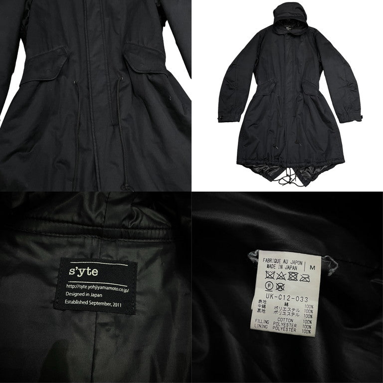 S'YTE Yohji Yamamoto 18AW Cotton Twill Padded Mods Coat コットンツイルフーデッド中綿モッズコート ジャケット ブルゾン アウター