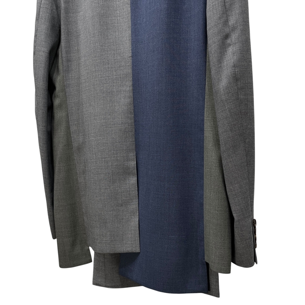 COMME des GARCONS HOMME DEUX 23SS ウール切替アシンメトリースクエアカット段返り3Bテーラードジャケット パッチワーク ブルゾン コート アウター コムデギャルソンオムドゥ メンズ