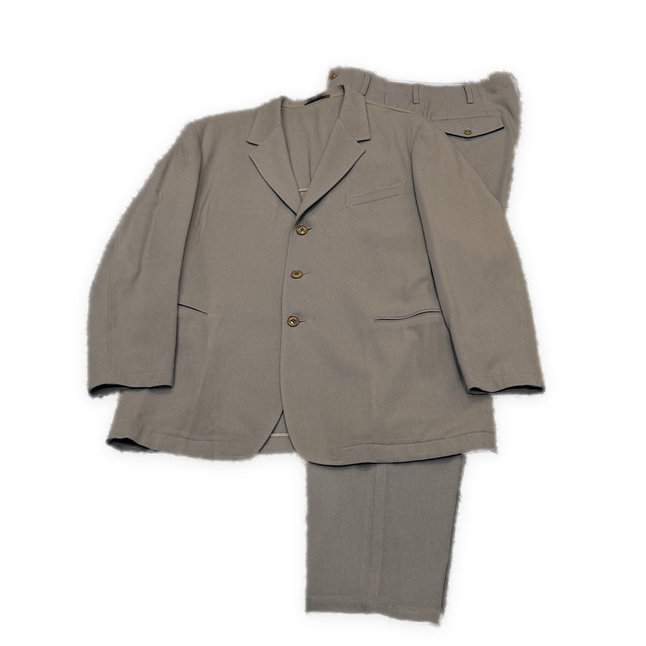 Y's for men ウールセットアップスーツ 3Bテーラードジャケット 2タックワイドテーパードパンツ スラックス トラウザーズ Archive 90s Yohji Yamamoto Pour Homme ヨウジヤマモトプールオム ワイズフォーメン メンズ