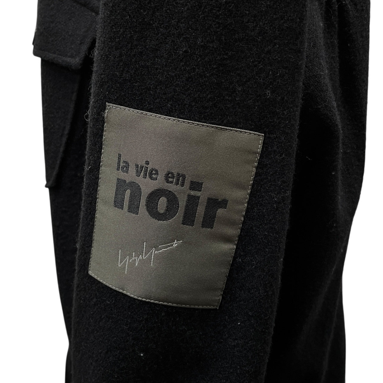 Yohji Yamamoto +NOIR 18AW ウールフラノ袖リブダブルポケットジップアップシャツジャケット ブルゾン コート アウター ヨウジヤマモトプリュスノアール レディース