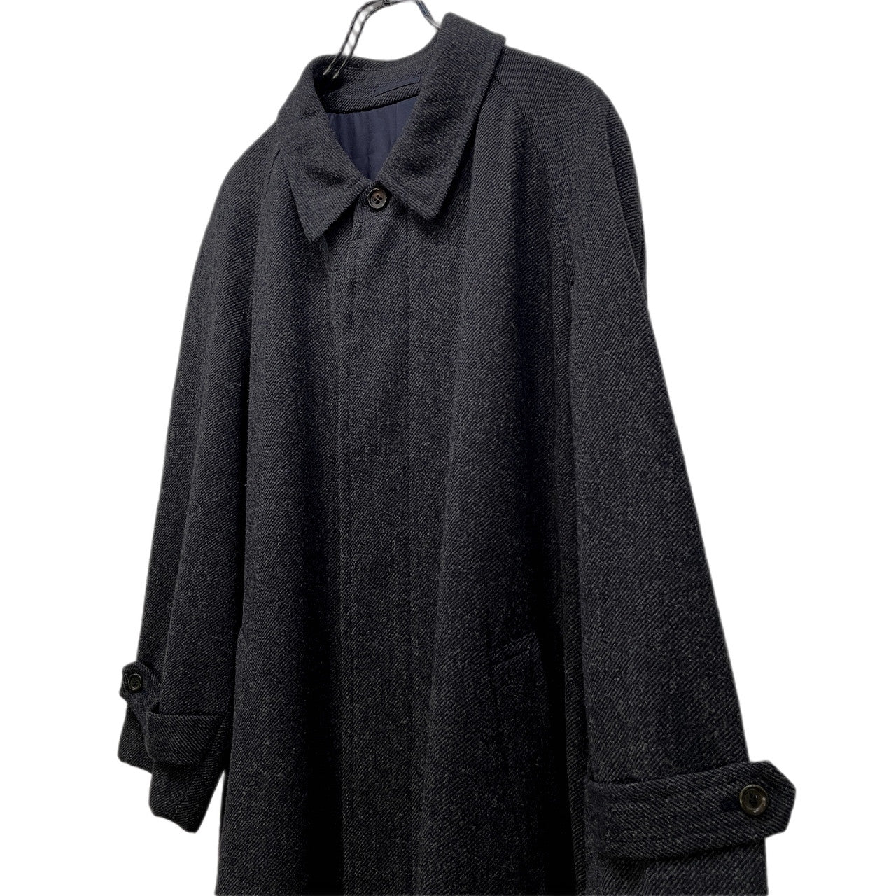 COMME des GARCONS HOMME ウールツイードステンカラーロングコート ジャケット ブルゾン アウター Archive 80s 90s コムデギャルソンオム メンズ