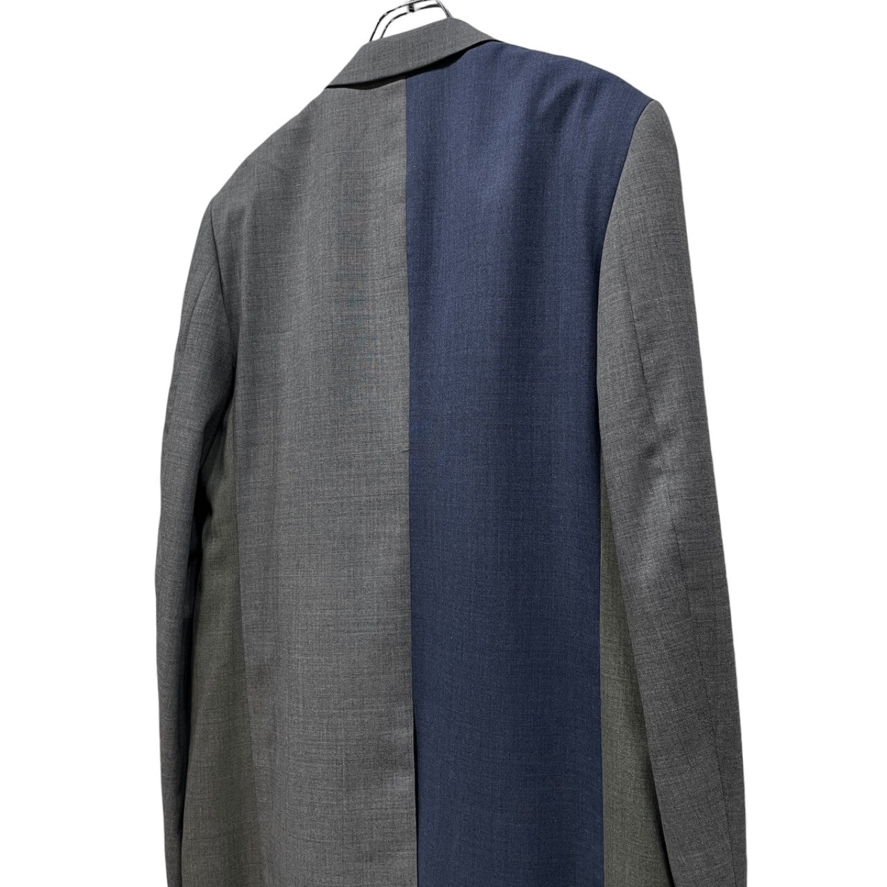 COMME des GARCONS HOMME DEUX 23SS ウール切替アシンメトリースクエアカット段返り3Bテーラードジャケット パッチワーク ブルゾン コート アウター コムデギャルソンオムドゥ メンズ