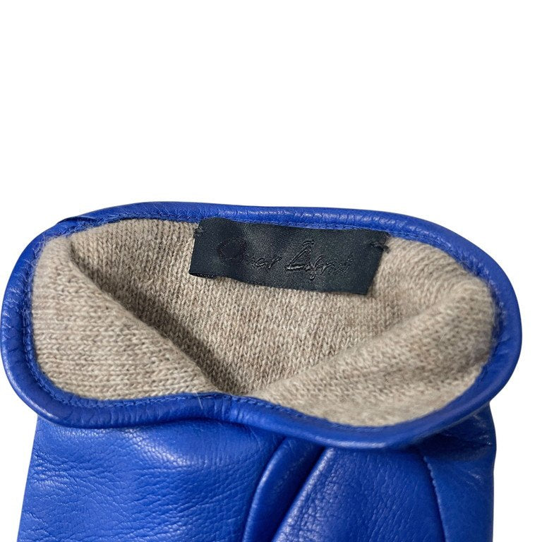 Omar Afridi 24AW CURVED GLOVES ROYAL ラムレザーカシミヤライニングロイヤルブルーグローブ 手袋 カシミア 服飾小物 雑貨 定価35,200円 オマールアフリディ メンズ レディース ユニセックス