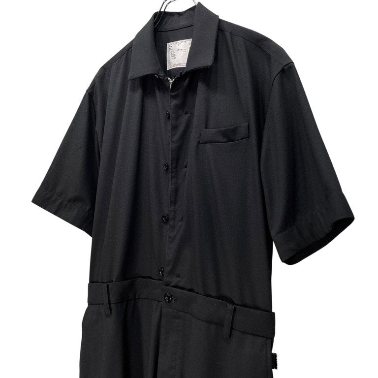 sacai 22AW SUITING JUMPSUITS スーツクロスジップアップジャンプスーツ つなぎ オーバーオール ジャケット パンツ サカイ メンズ