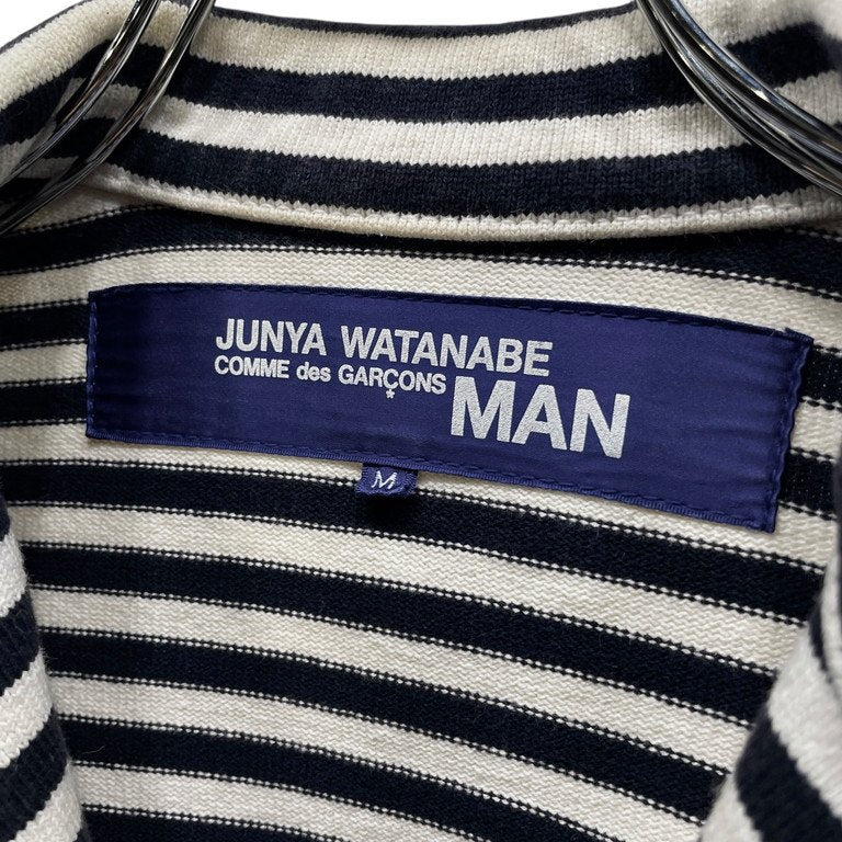 JUNYA WATANABE COMME des GARCONS MAN 04SS ヘビーコットンボーダー4ポケットジャケット ブルゾン コート アウター バスク マリン Archive 00s ジュンヤワタナベ コムデギャルソン マン メンズ