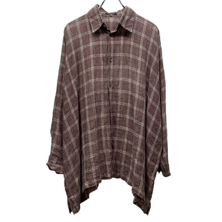eskandar 平面パターンリネンチェックオーバーサイズシャツ ブラウス 80s 90s Archive エスカンダー SHIRIN GUILD メンズ レディース ユニセックス
