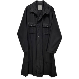 Yohji Yamamoto Pour Homme 17AW コットンヘリンボーンベルテッドロングコート 製品染HB M-スタンドカラーB製品染コート 定価82,080円 ジャケット ブルゾン アウター ヨウジヤマモトプールオム メンズ