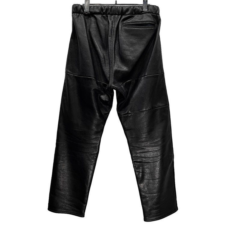 ink 18AW TOUGHER PANTS シープレザースウェットボンディングイージーテーパードパンツ 希少 レア 定価88,000円 レザーパンツ サイドライン 側章 再構築 リメイク ボトムス インク