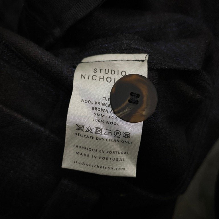 STUDIO NICHOLSON 20AW CHERI WOOL PRINCE OF WALES STITCHED PLEAT VOLUME PANT LOVAT ウールチェックボリュームプリーツパンツ スラックス トラウザーズ ボトムス 定価59,400円 SNM-347 スタジオニコルソン メンズ