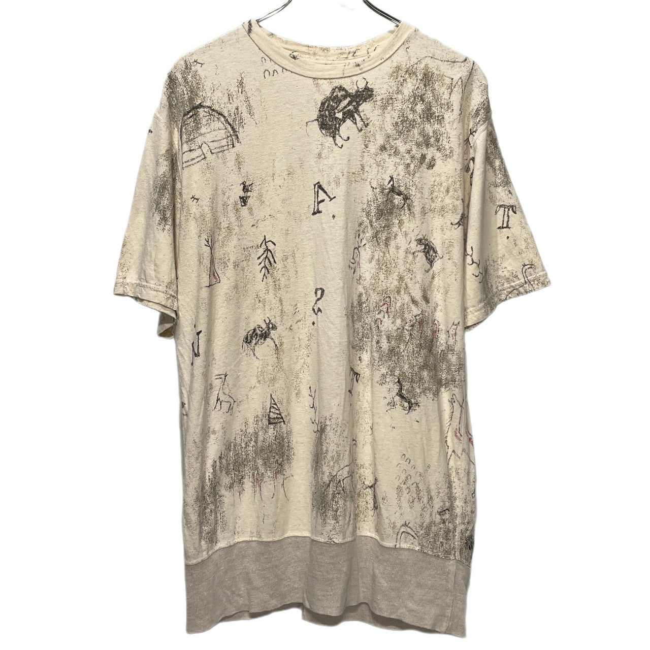 KAPITAL コットンヘンプ天竺アートプリントTシャツ カットソー Tee T-shirt トップス 半袖 リブ 総柄 Archive 初期 キャピタル メンズ レディース ユニセックス