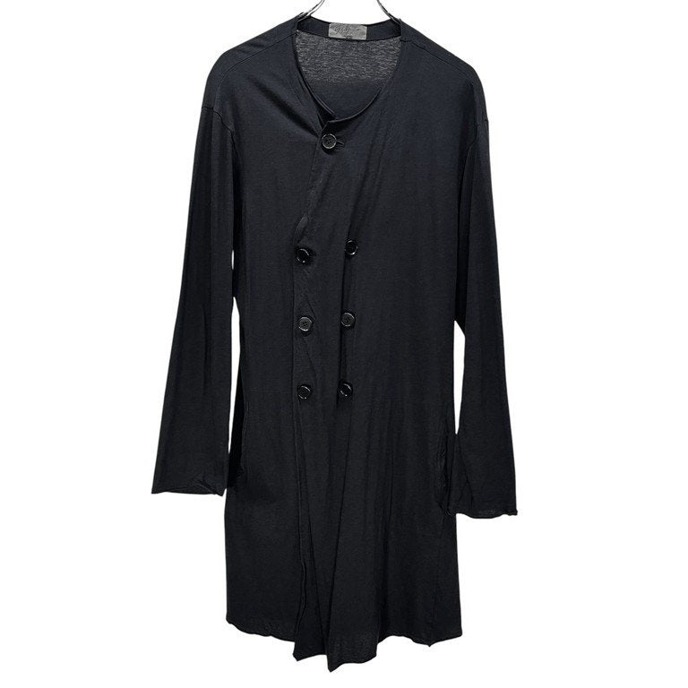 Yohji Yamamoto Pour Homme 12SS 天竺ダブルブレスト裁ち切りノーカラーカットソージャケット カットオフ カーディガン Archive 袴期 ハカマ ヨウジヤマモトプールオム メンズ