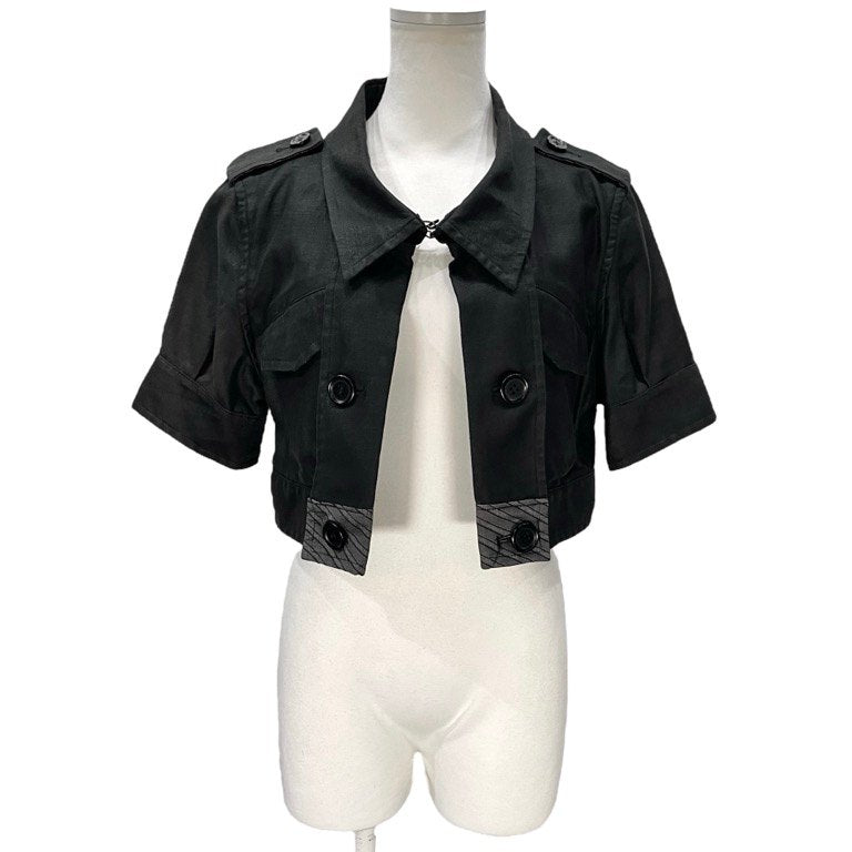 LIMI feu コットンラミーダブルブレストショートジャケット ブルゾン アウター Yohji Yamamoto リミフゥ ヨウジヤマモト レディース