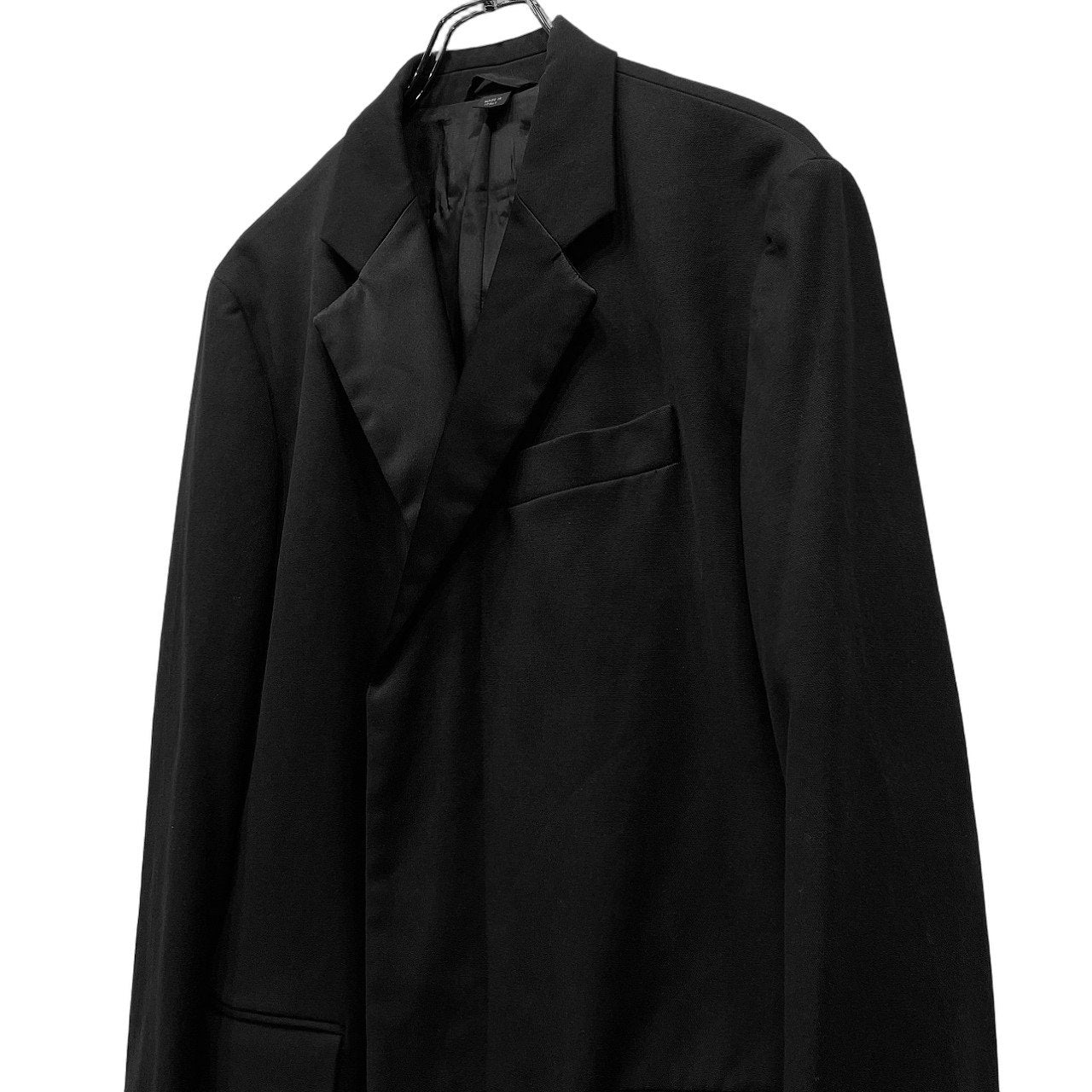 HELMUT LANG CHESTER COAT ラペルサテン切替比翼チェスターコート Archive 90s 00s フライフロント 本人期 黒タグ ジャケット ブルゾン アウター ヘルムートラング メンズ