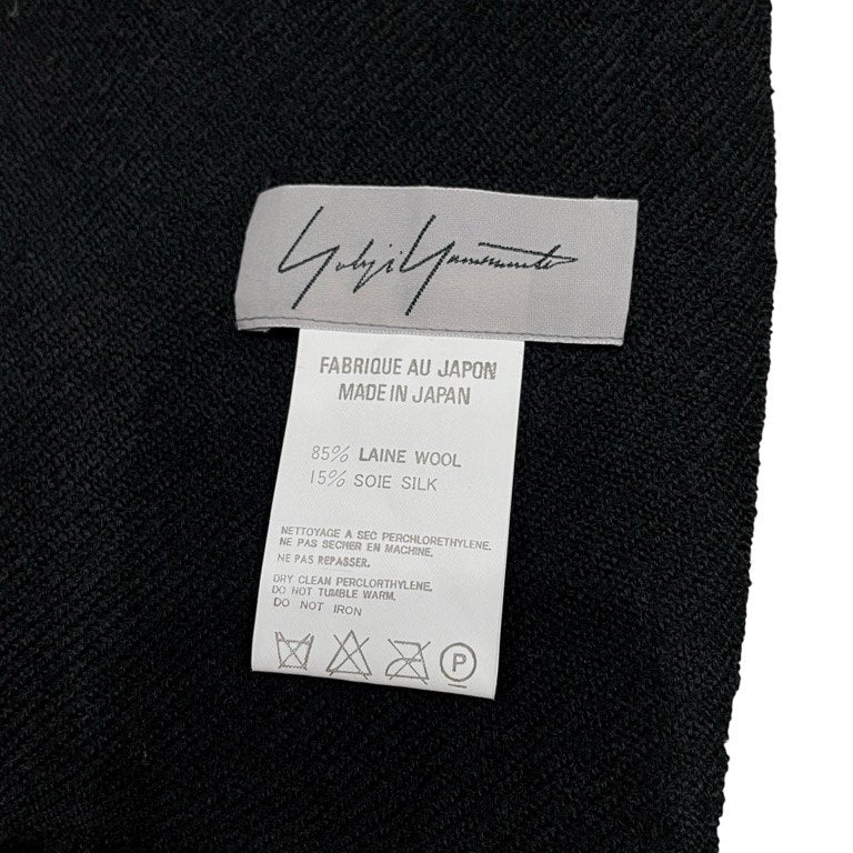 Yohji Yamamoto Femme ウールシルクフランネル大判フリンジマフラー ストール スカーフ Archive 服飾小物 ヨウジヤマモトファム レディース メンズ ユニセックス