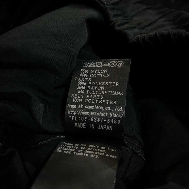 A.F ARTEFACT 天竺コットンナイロンタフタ切替フロントラップサルエルハーフパンツ ショーツ ボトムス エーエフ アーティファクト メンズ