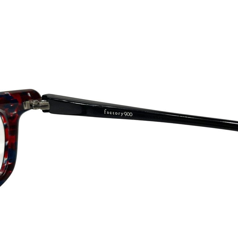 FACTORY900 17SS fa-1114 Col.239 Red Blue Pattern ツーブリッジフレームスクエアレンズシェイプメガネ アイウェア 眼鏡 廃盤 ファクトリー900 メンズ レディース ユニセックス