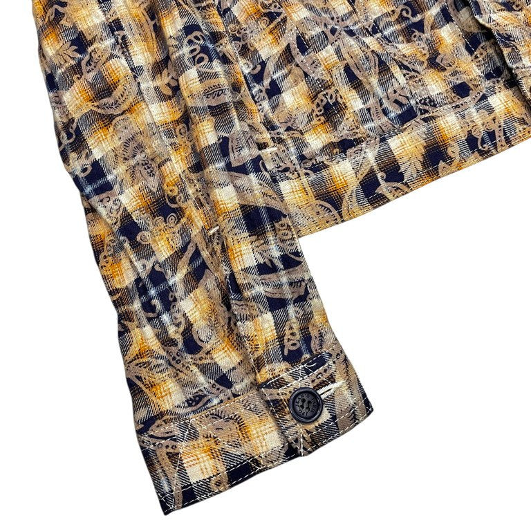 Jean Paul GAULTIER PARIS 04SS ボタニカルプリントフランネルチェックトラッカージャケット Archive 90s 00s JPG 総柄 ジャンポールゴルチエ メンズ