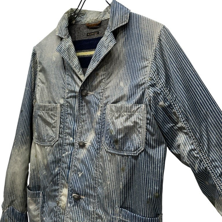 KAPITAL ヒッコリーストライプ転写プリントブランケットライナーナイロンジャケット ブルゾン コート アウター Archive キャピタル メンズ レディース ユニセックス