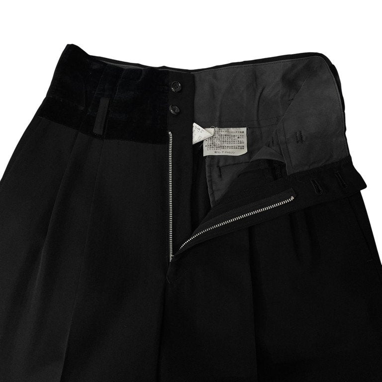 COMME des GARCONS 88AW ウールギャバジンベロア切替ハイウエストパンツ スラックス Archive Red is Black レッドイズブラック エスニックレッド 80s 初期 ボトムス CdG コムデギャルソン レディース
