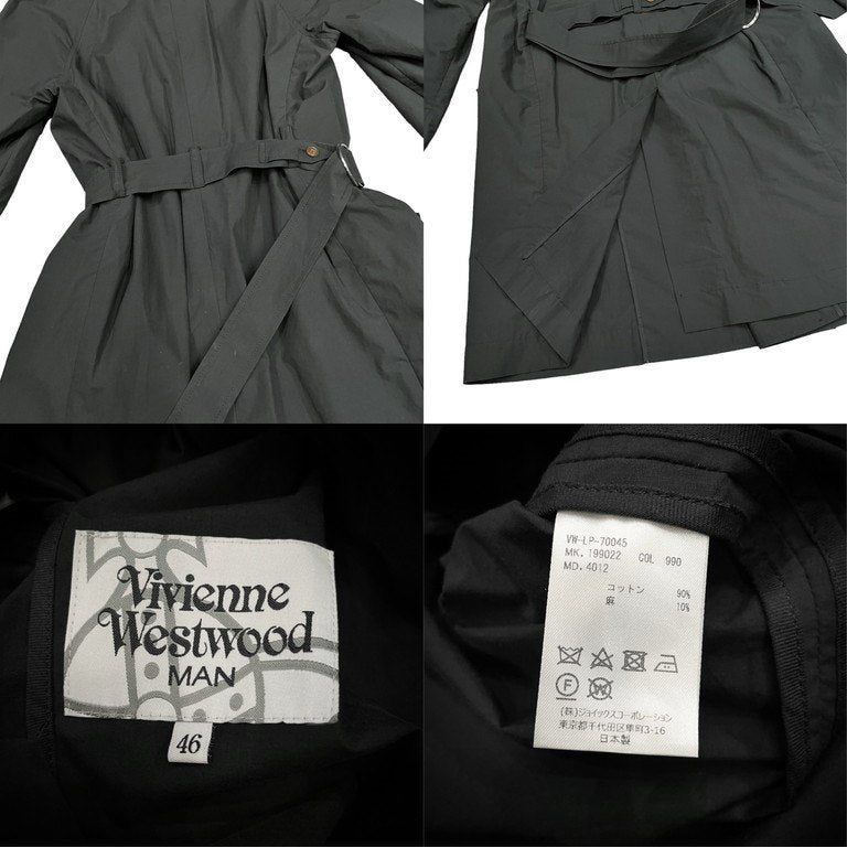 Vivienne Westwood MAN 19SS コットンリネンブロードダブルブレストモーターサイクルロングコート ジャケット ブルゾン アウター