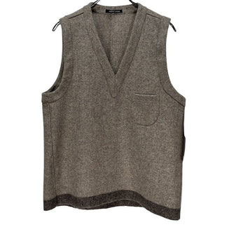 FRANK LEDER 圧縮ウールVネックヘムラインプルオーバーポケットベスト ノースリーブ トップス ジャケット アウター タグ付き 定価53,900円 フランクリーダー メンズ