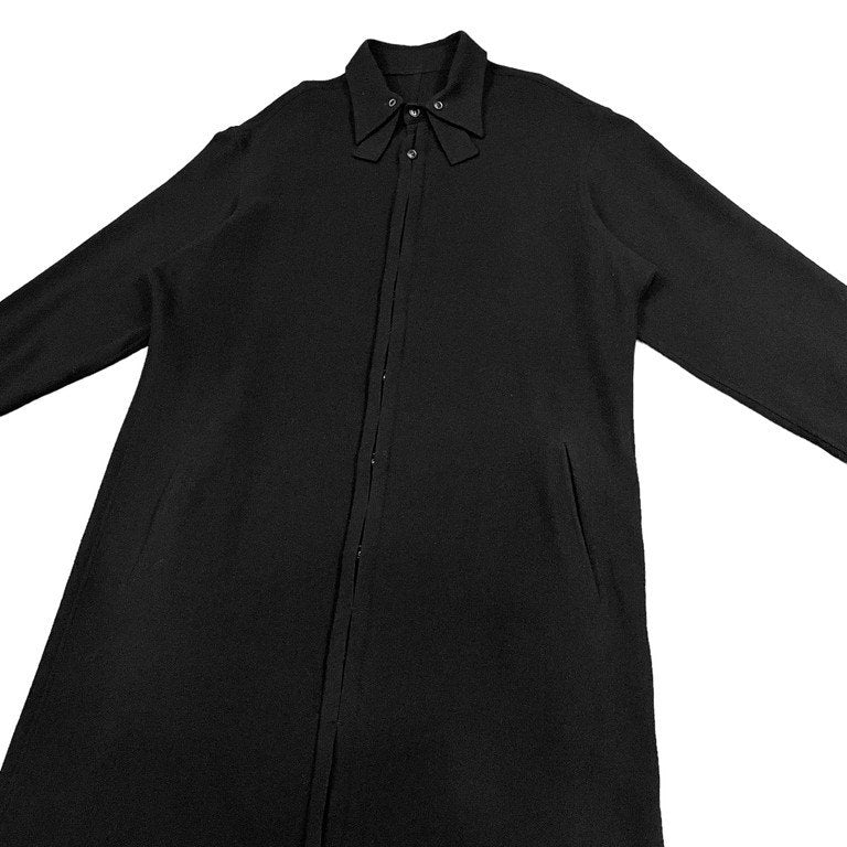 Yohji Yamamoto Pour Homme 19AW LONG BLOUSE MADE OF WOOL WITH FLY FRONT ウールフランネルバックボタン変形襟比翼ロングシャツコート ブラウス フラノ HC-B23-106