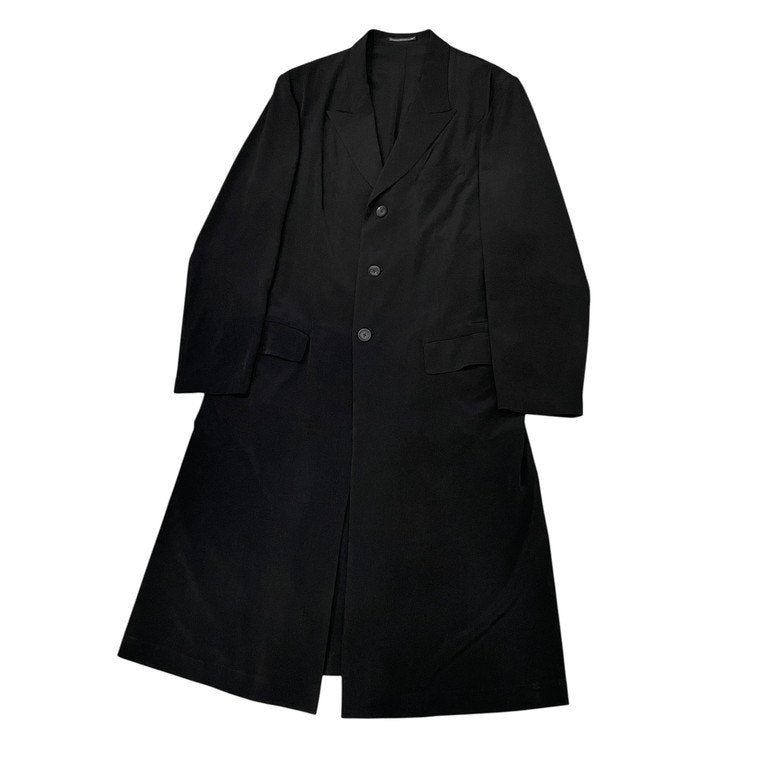 Yohji Yamamoto Pour Homme 20SS トリアセテートポリエステルバックメッセージプリントロングジャケット コート LOOK41 Archive HN-J54-500 ヨウジヤマモトプールオム メンズ