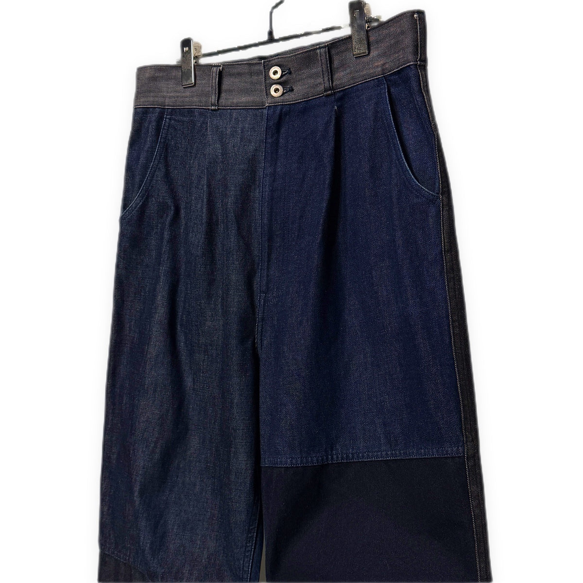 COMME des GARCONS HOMME 21AW デニム切り替えパッチワークワイドテーパードパンツ ジーンズ ボトムス コムデギャルソンオム メンズ