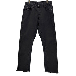 CHANGES 24AW LOOM exclusive REMAKE REGULAR FIT DENIM PANTS VINTAGE LEVI’S JEANS ヴィンテージリーバイス505ブラックデニムリメイク再構築カットオフフリンジパンツ ボトムス